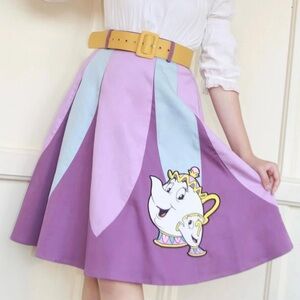 Disney Purple and Blue Skirt with Mrs. Potts Design